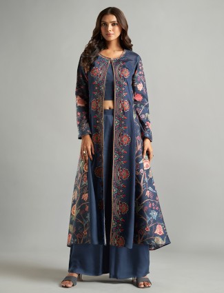 Stunning navy jacket style palazzo suit