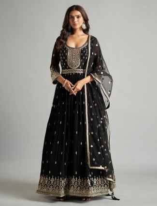 Beautiful black georgette anarkali suit