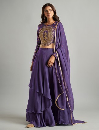 Classic purple georgette lehenga choli