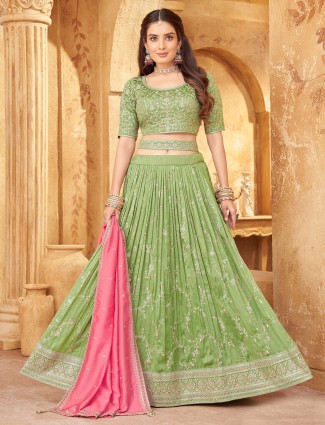 Dazzling light green lehenga choli