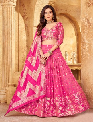 Elegant magenta lehenga choli with dupatta