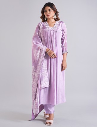 Beautiful light purple salwar suit