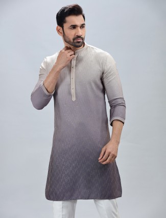 Purple georgette kurta pajama for men