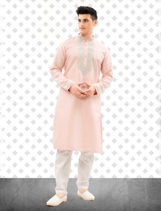 Light pink kurta suit with matching bottom