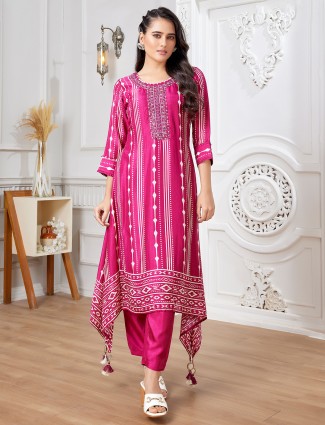Rani color russian silk kurti set