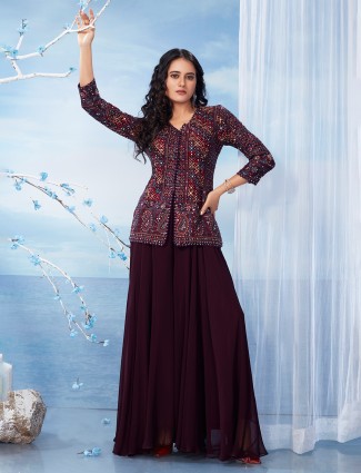 Stunning satin off-white salwar suit