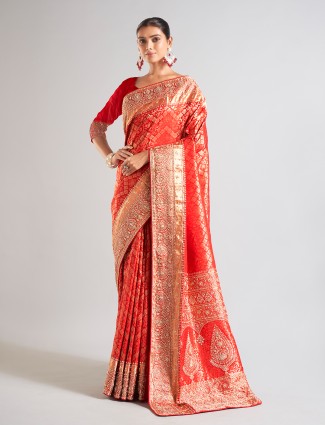 Classic red silk saree for wedding