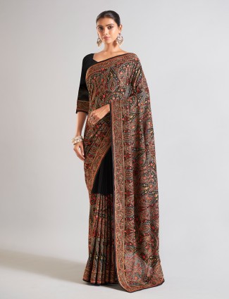 Pink radiance two tone satin silk designer saree