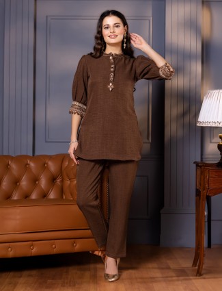 Beautiful brown cotton co ord set