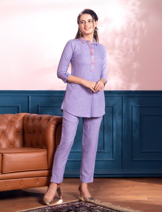Stylish lilac purple co ord set