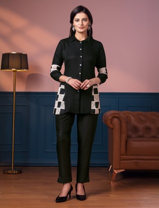 Elegant black cotton co ord set