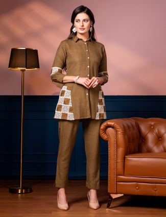 Stunning brown cotton co ord set