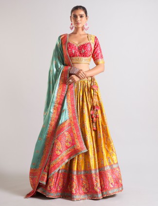 Trendy mustard yellow lehenga choli for wedding