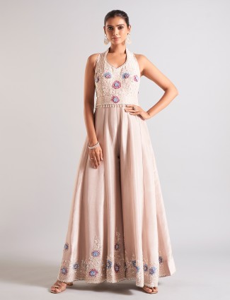 Stunning beige silk jump suit