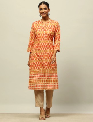 RANGRITI straight mustard yellow kurti