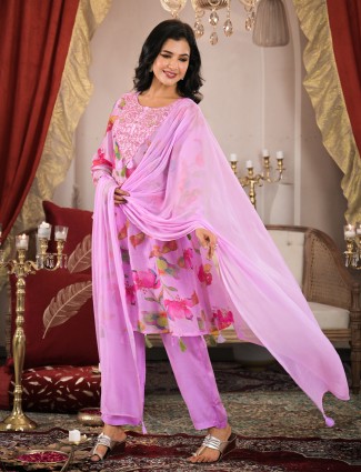 Gorgeous lilac purple kurti set