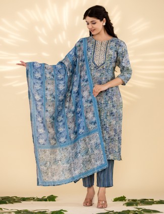 Classy silk blue kurti set