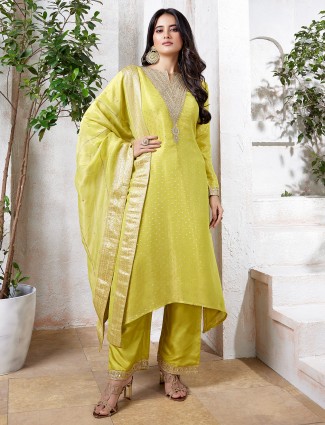 Beautiful lemon green salwar suit