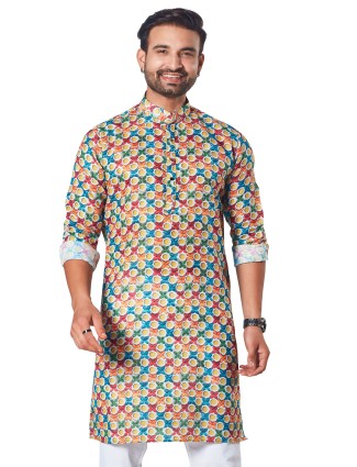 Multicolor cotton festive wear kurta