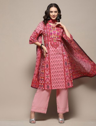 BIBA pink printed kurti set