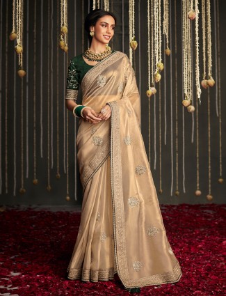 Golden tissue silk saree