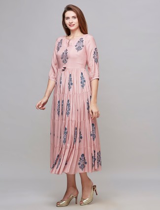 Beautiful light pink blue kurti