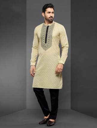 Lilac purle silk kurta suit