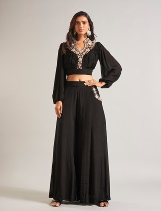 Stylish silk black waistcoat set