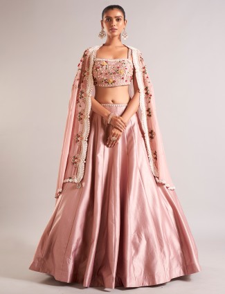 Stunning silk peach lehenga choli