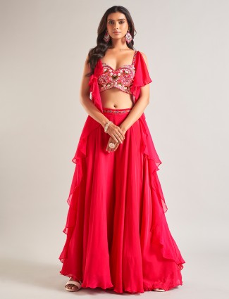 Dazzling rani color palazzo salwar suit