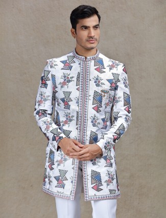 Royal off-white indowestern for mens ethnic look