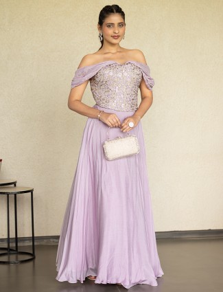Lavender silk designer lehenga choli