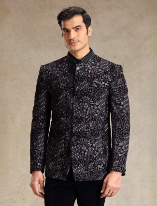 Trendy black jodhpuri suit with pant