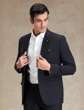 Dapper black terry rayon 2 pcs for men