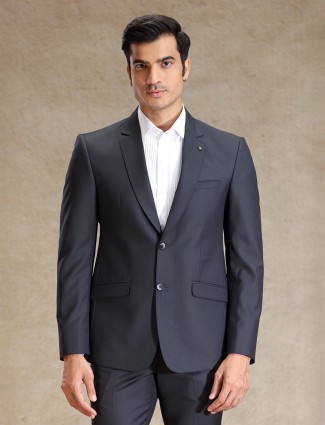 Modern metallic grey terry rayon blazer set