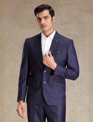 Regal purple terry rayon suit for events