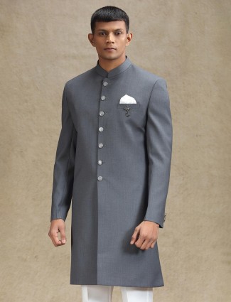 Classy grey terry rayon indo western for special occasion