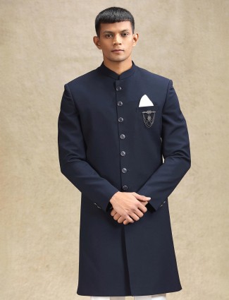 Stylish navy indo western outfit for special occasions
