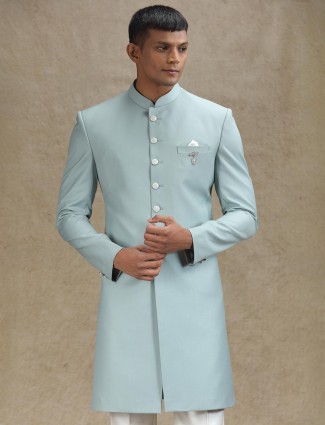 Tranquil sage green minimalist indo western ensemble