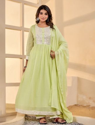 Fresh leaf mint green kurti set
