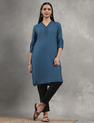 Blue women cotton kurti for casual