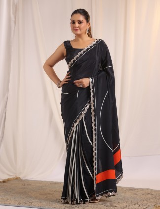 Black aabla glow crepe silk blouse