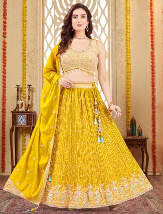 Yellow elegant lehenga choli for women