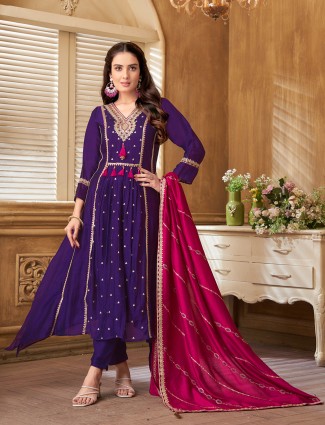 Pink silk bridal syle unstitched lehenga choli with sequins embellishment