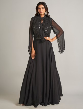 Stunning black georgette salwar suit