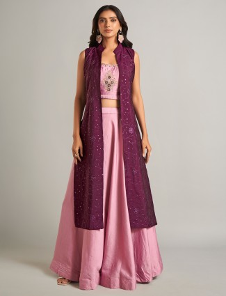 Stunning silk pink lehenga choli