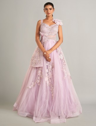 Lilac purple designer gown