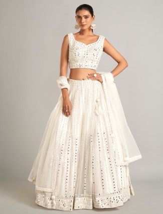 Stunning net white lehenga choli