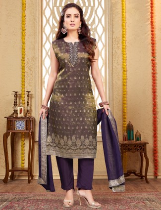 Latest navy salwar suit in silk