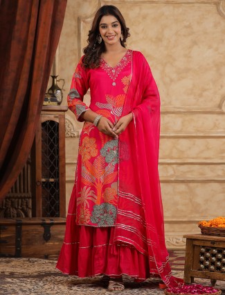 Awesome rani color printed kurti for women
